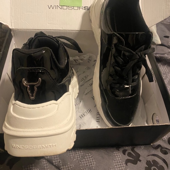 Womens Windsor Smith carte black patent - Picture 4 of 9